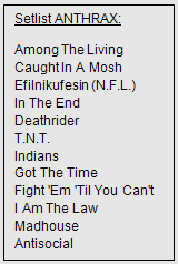 Setlist Anthrax